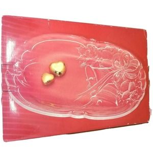 Mikasa Christmas Platter 10.1/4" Glass Holiday Xmas Decor Serving Dinnerware